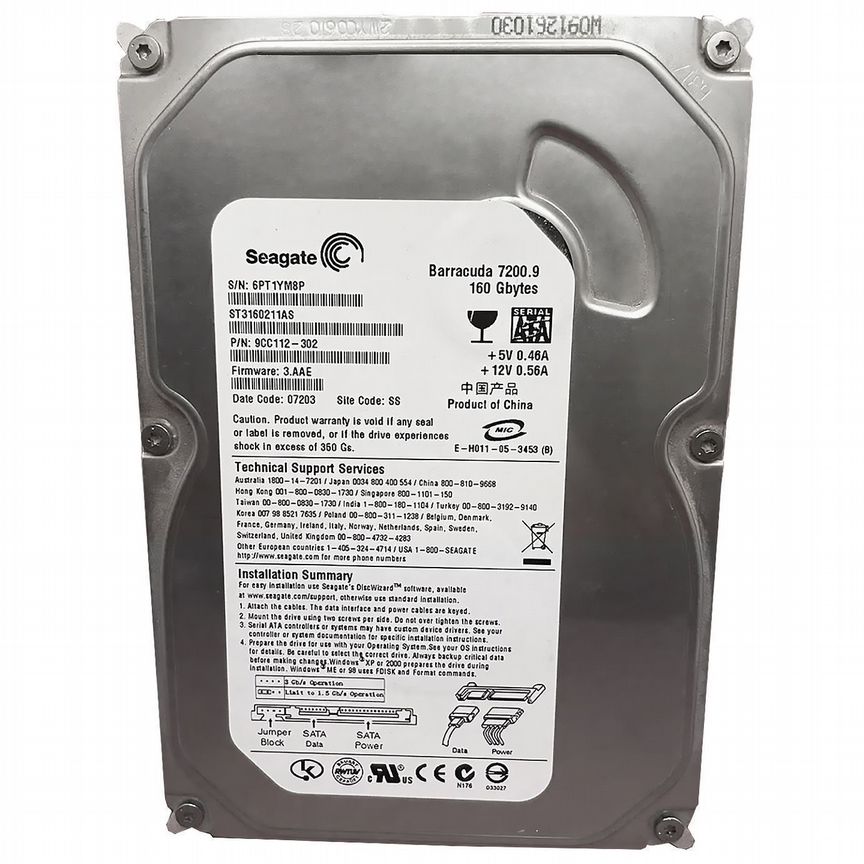 [ST3160211AS] Жесткий Диск Seagate 160gb Sata2 3.5 St3160211as