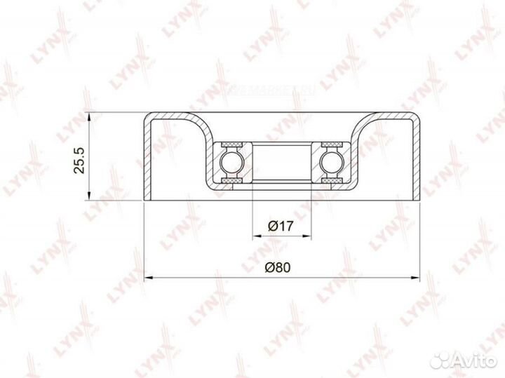 Lynxauto PB-5002 Ролик натяжной приводного ремня