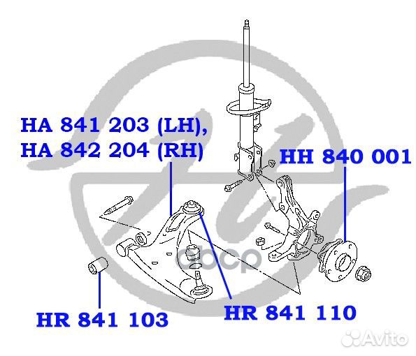 Сайлентблок прав/лев перед suzuki grand vitara