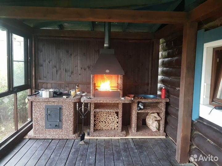 Модульный комплекс барбекю, печь под казан,гриль