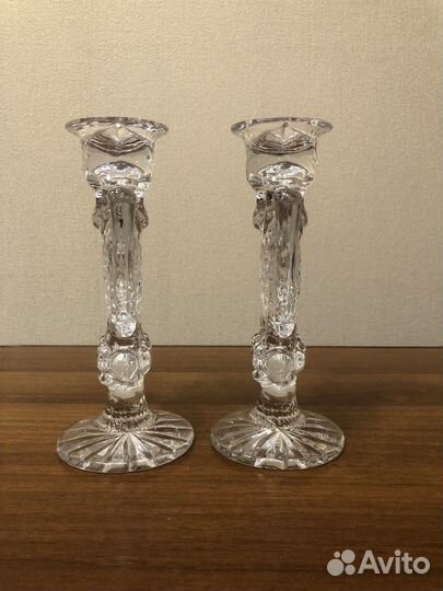 Подсвечник 2 шт. Сова хрусталь СССР