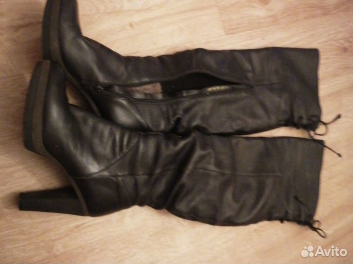 Сапоги женские зимние кожаные 39