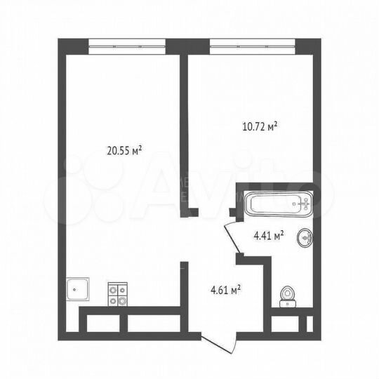 1-к. квартира, 40,3 м², 4/23 эт.