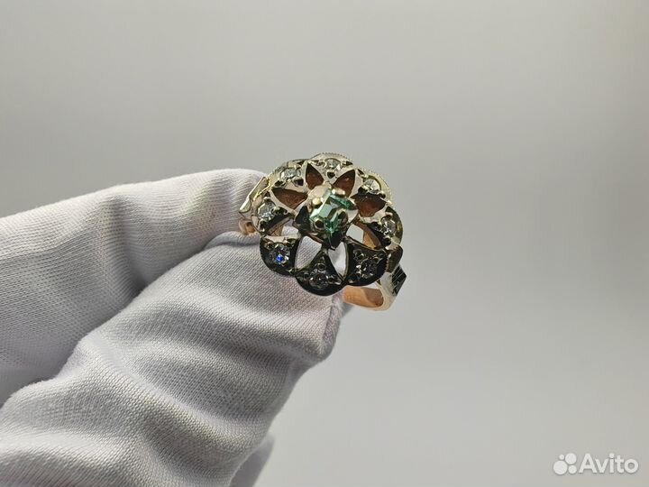 Золотое Кольцо 583 пробы с бриллиантами. Рассрочка