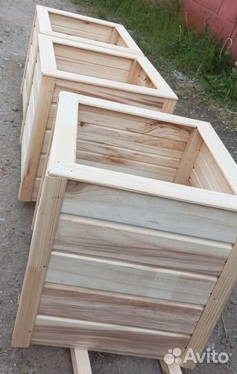 Деревянный ящик для цветов, кашпо, уличный вазон