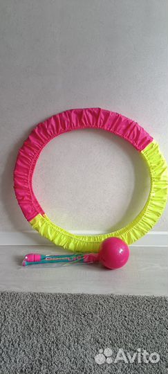 Обруч гимнастический, мяч, булавы