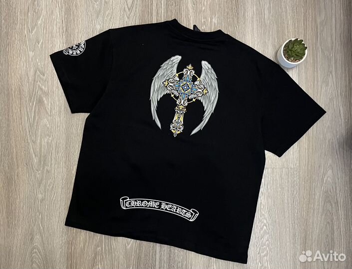 Футболка chrome hearts оверсайз