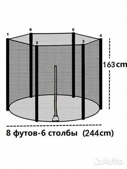 Защитная сетка для батута диаметром 244 см