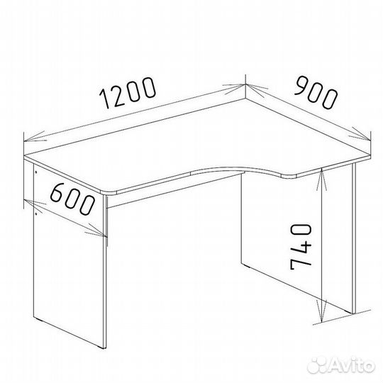 Стол письменный угловой Орион Модуль М-3 правый