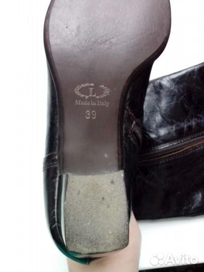 Натуральные кожаные итальянские сапоги, 39 размер