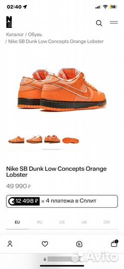 Nike sb dunk low orange lobster