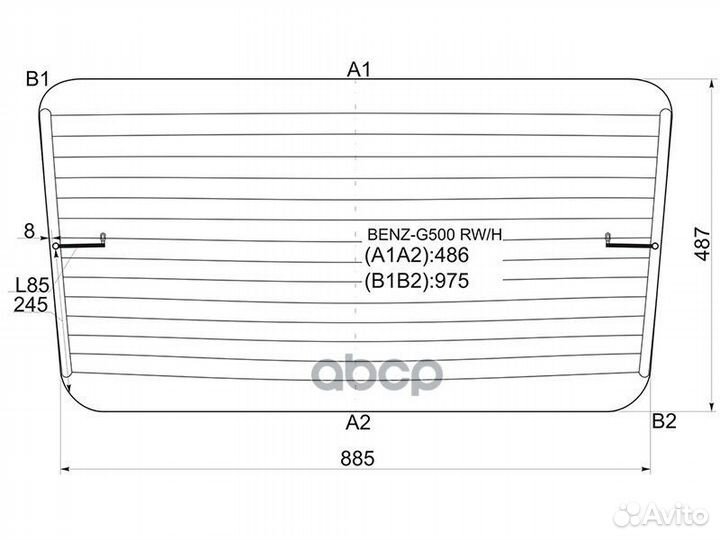 Стекло заднее с обогревом mercedes-benz G-class