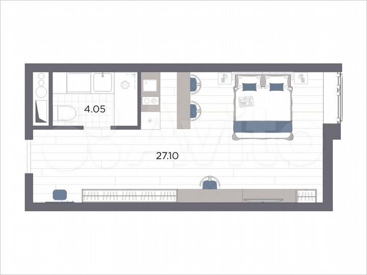Апартаменты-студия, 31,2 м², 10/14 эт.