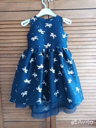 Платье праздничное 116, синее, H&M