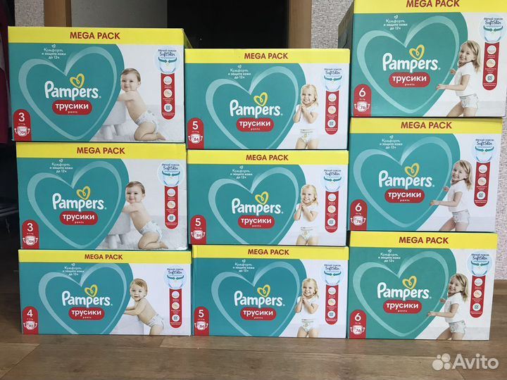 Подгузники трусики pampers 3,4,5,6 размеры