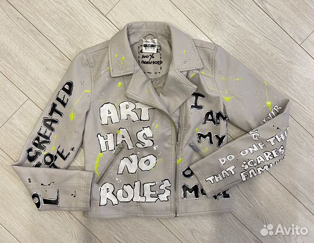 Куртка из эко кожи с ручной росписью объявление продам