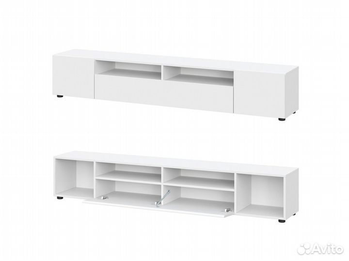 Тумба под телевизор Токио мс 2 Белый текстурный