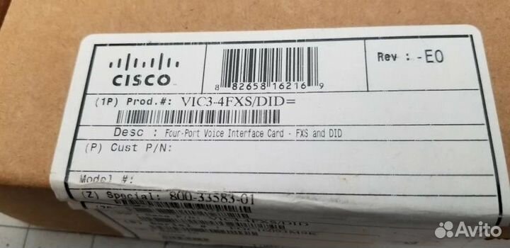Модуль Cisco VIC3-4FXS/DID (800-33583-01) NEW