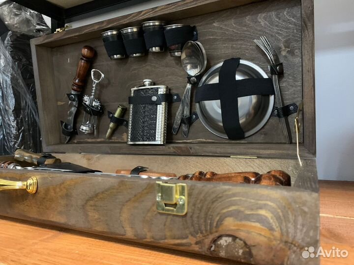 Набор Шампуров в большом кейсе Цельное дерево