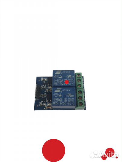 Модуль 2-ое рэле с оптоизоляцией 12V 10A