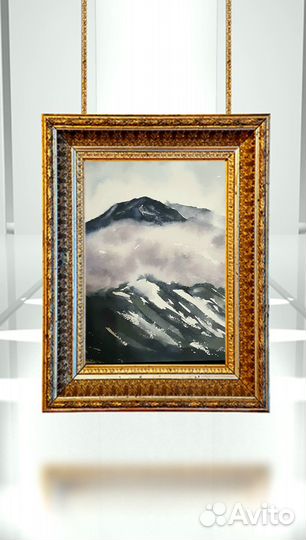 Картина Горный пейзаж Акварель, хлопок