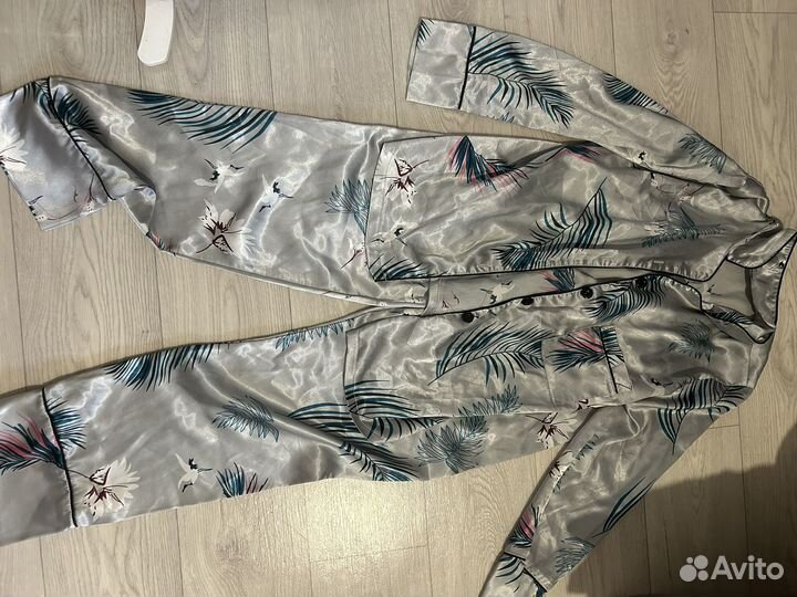 Пижама женская шелковая с рубашкой