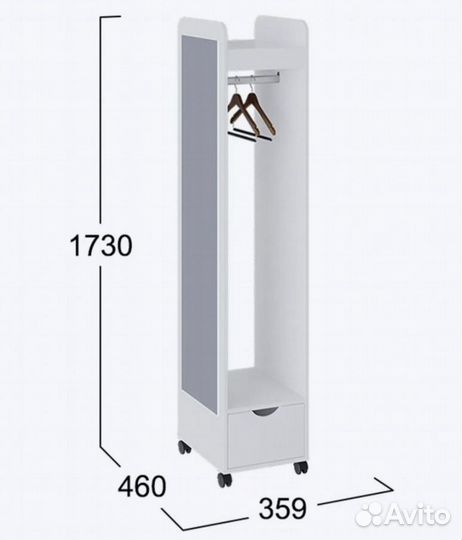 Вешалка напольная с зеркалом