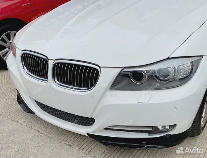 Клыки передние BMW 3 E90 E91 LCI не М пакет черная