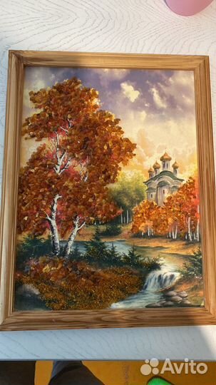 Картина с янтарём