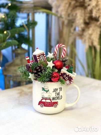 Новогодняя композиция в кружке