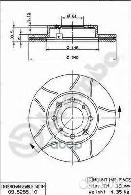 09.5285.75 Диск тормозной honda civic 1.3-1.6 9