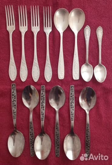 Вилки ложки мельхиор, н/ж. СССР