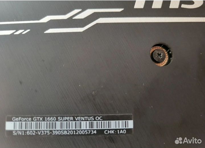 Видеокарта MSI GTX 1660 Super Ventus OC