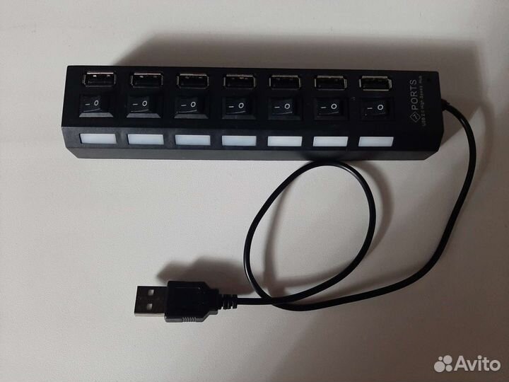 USB хаб 7 портов новый 2:0