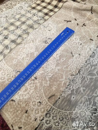 Кружево шантильи 32 сантиметра белое ткань