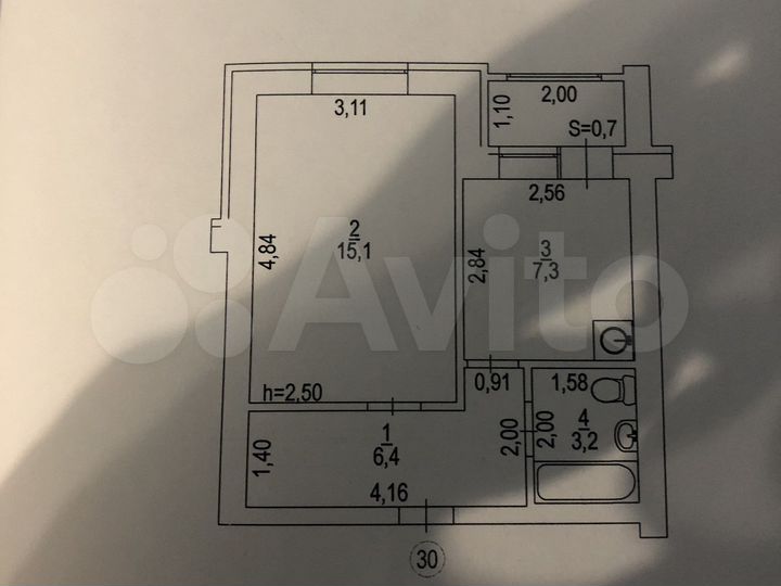 1-к. квартира, 32 м², 5/5 эт.