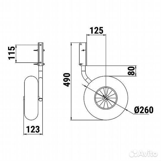 Комплект колес транцевых 260 мм Zn