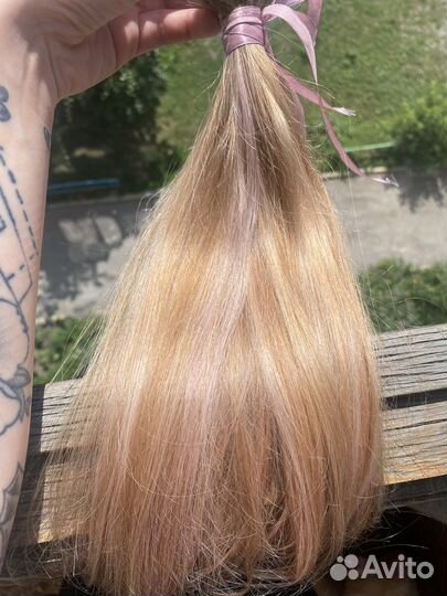 Волосы для наращивания 40 см блонд