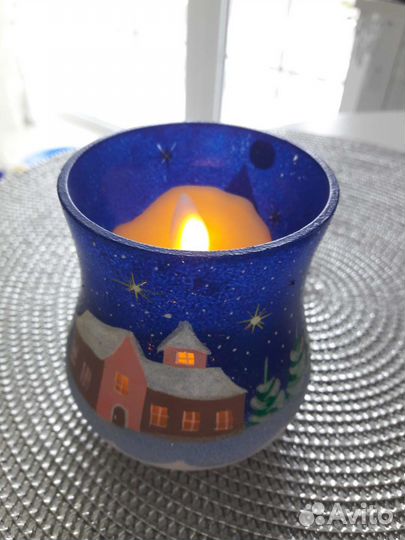 Подсвечники из стекла с росписью