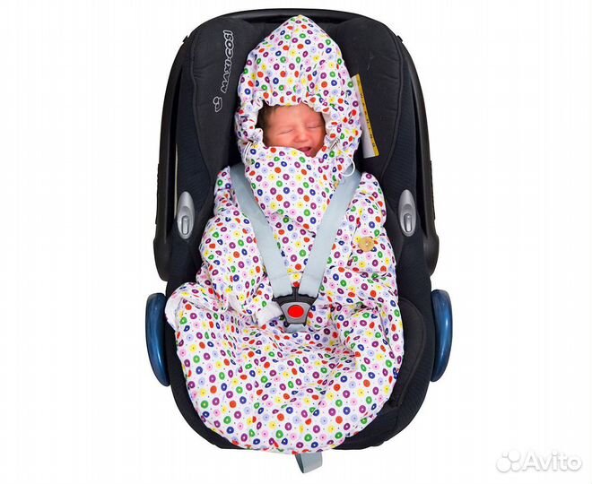 Кокон-конверт для новорожденного с прорезями д/авт