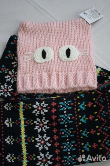 Шапка с шарфом новые 1.5-3 года