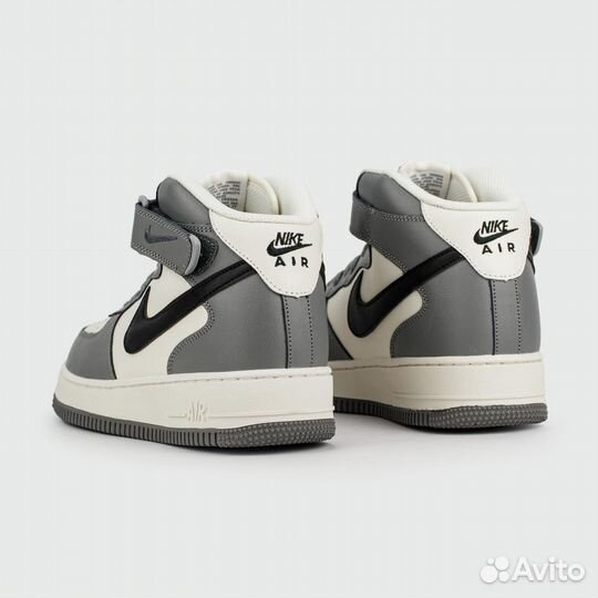 Кроссовки Nike Air Force 1 Mid Grey White Black