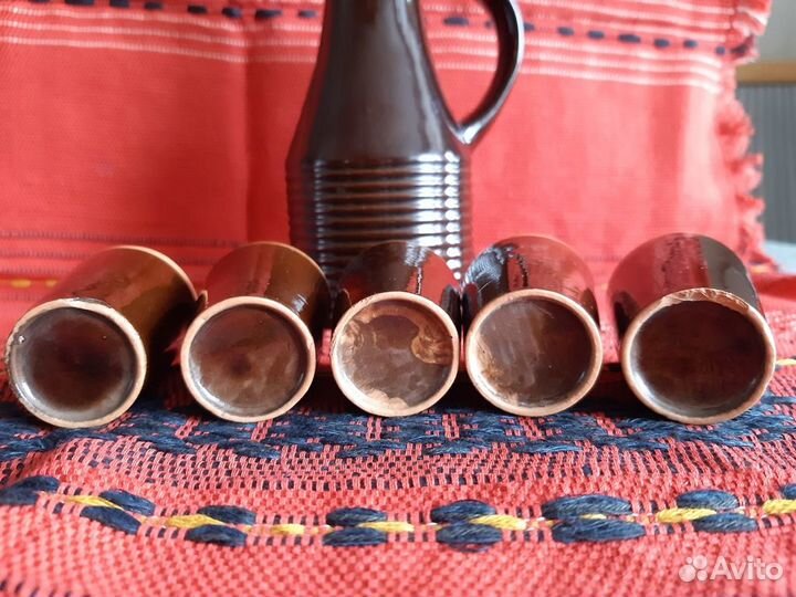 Кувшин со стопками обливная керамика СССР