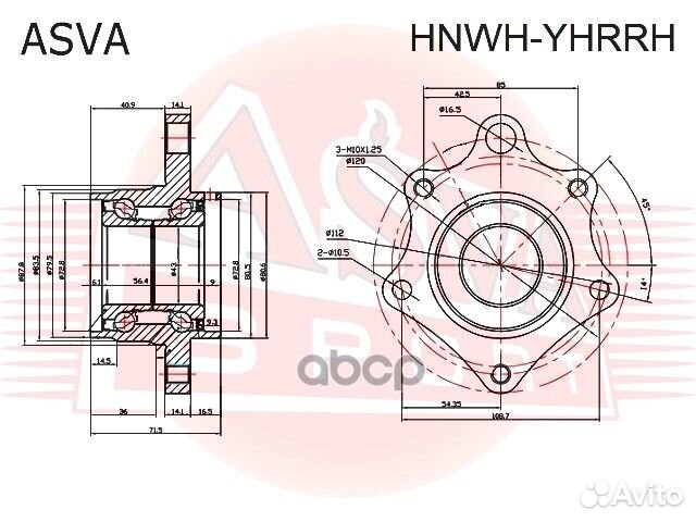 Ступица колеса комплект зад прав hnwhyhrrh