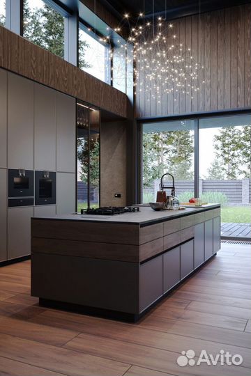 Кухонный гарнитур с островом на заказ