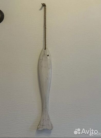 Фигура деревянная подвесная рыба 50 см