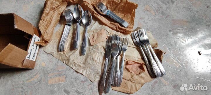 Новые алюминиевые ложки вилки СССР алюминий