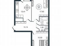 2-к. квартира, 65 м², 7/12 эт.