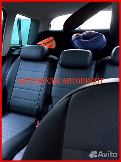 Чехлы Автопилот Skoda Yeti из экокожи чёрно-серые