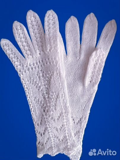 Перчатки пуховые ажурные